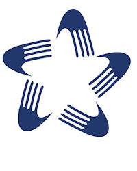 Fiveways Physiotherapy
              Logo. Five dark blue hands in a circle on a white ground